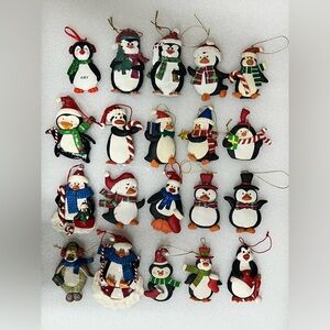 Vintage Clay sought Penguin Christmas Ornaments
